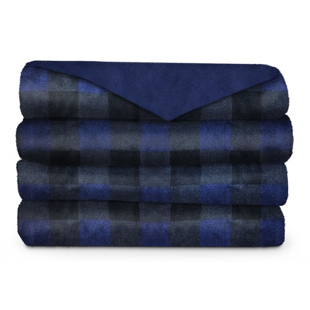 Sunbeam Microplush Comfy Toes Electric Heated Throw Blanket Foot Pocket