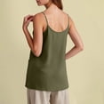 thumbnail image 4 of GEWSEY Womens Camisole Tank Tops Dressy Casual Cotton Linen Gauze Cami Shirts Adjustable Spaghetti Straps Tunic with Pockets (Army Green, M), 4 of 8