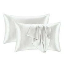 2 PCS Satin Pillow Case Good Housekeeping Quality Tested Perfect Gift for a Female Friend 20.08*30 "(Clear)