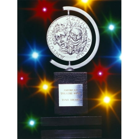 Star Column Trophy - Tony Award Trophy Picture with Lights Background Print Wall Art By Movie Star News
