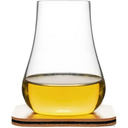 

Whiskey Tasting Set Of 2 Glasses With Coasters 5 Oz Clear
