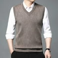 thumbnail image 4 of uikmnh Mens Vests Casual Men's Knitted V-Neck Sleeveless Padded Sweater Vest for Gentlemen Comfortable Winter Wear Size:M, 4 of 7