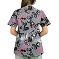 thumbnail image 3 of BDPORKAS Women Scrubs Characters Cartoon Cute Nurse Uniforms Lightweight V Neck Short Sleeve Soft Working Tee with Pocket, 3 of 5