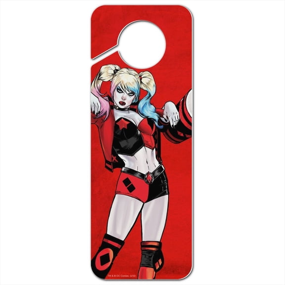 Harley Quinn Character Plastic Door Knob Hanger Sign