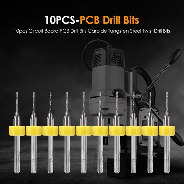 10 brocas para placa de circuito PCBbrocas helicoidales de acero de tungsteno (0,7 mm)