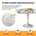 thumbnail image 2 of Elastic Fitted Round Tablecloth, Sunflower Sunshine Waterproof Stretch Table Cover for 36"-44" Tables, Pastoral Bees Farmhouse Floral Washable Outdoor Tablecloths for Patio, Picnic, Camping, 2 of 9