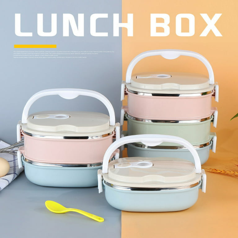 Hesroicy Stainless Steel Lunch Box with Handle, Stackable and