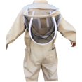 thumbnail image 5 of Traje de apicultura beige con capucha y guantes desmontables, talla grande, fabricado en poliéster para máxima protección, 2XL, 5 of 5