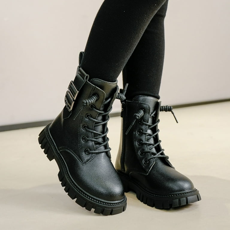 Sngxgn Toddler Ankle Boots Lined Warm Work Boots Lace Up Shoes