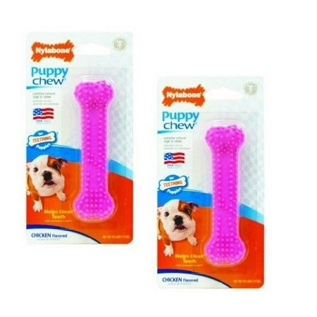 Puppy Dental Health Teething Chew Petite Bone Pink Vet Approved Choose Quantity (2