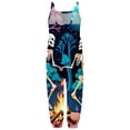 thumbnail image 4 of WERYOUNG Girls Boys Onesie Fashion Sleeveless Round Neck Cartoon Skeleton Printed Spaghetti Strap Halloween Jumpsuit Leisure Birthday Party One-Pieces,Blue,3-4 Years, 4 of 5