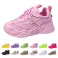 thumbnail image 2 of XIMIN Women's Chunky Platform Sneakers Colorblock Stylish Cute Chunky Dad Shoes Slip On Breathable Running Shoes Lightweight Glitter Rhinestone Walking Shoes, 2 of 8
