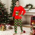 thumbnail image 2 of Moonsky-Red/Green Christmas Family Pajamas Matching Set Christmas Print Long Sleeve Tops and Green Plaid Pants Loungewear Soft Sleepwear#Men XL, 2 of 4