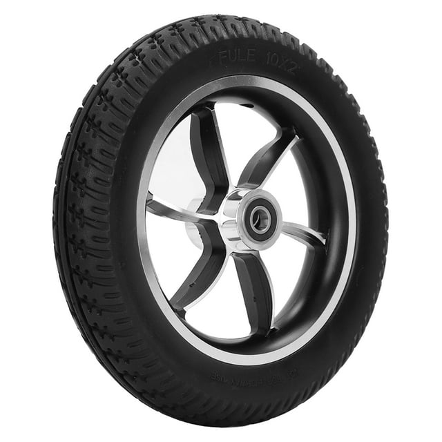 Roue de Fauteuil Roulant, Roulement 10 Pouces Antidérapant Stable Trou de Roulement 12mm Moyeu en Alliage d'Aluminium Robuste pour Remplacement