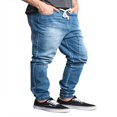 thumbnail image 2 of JUNWELL Mens Drop Crotch Jogger Denim Pants  Multiple Colors & Up to 5XL, 2 of 5