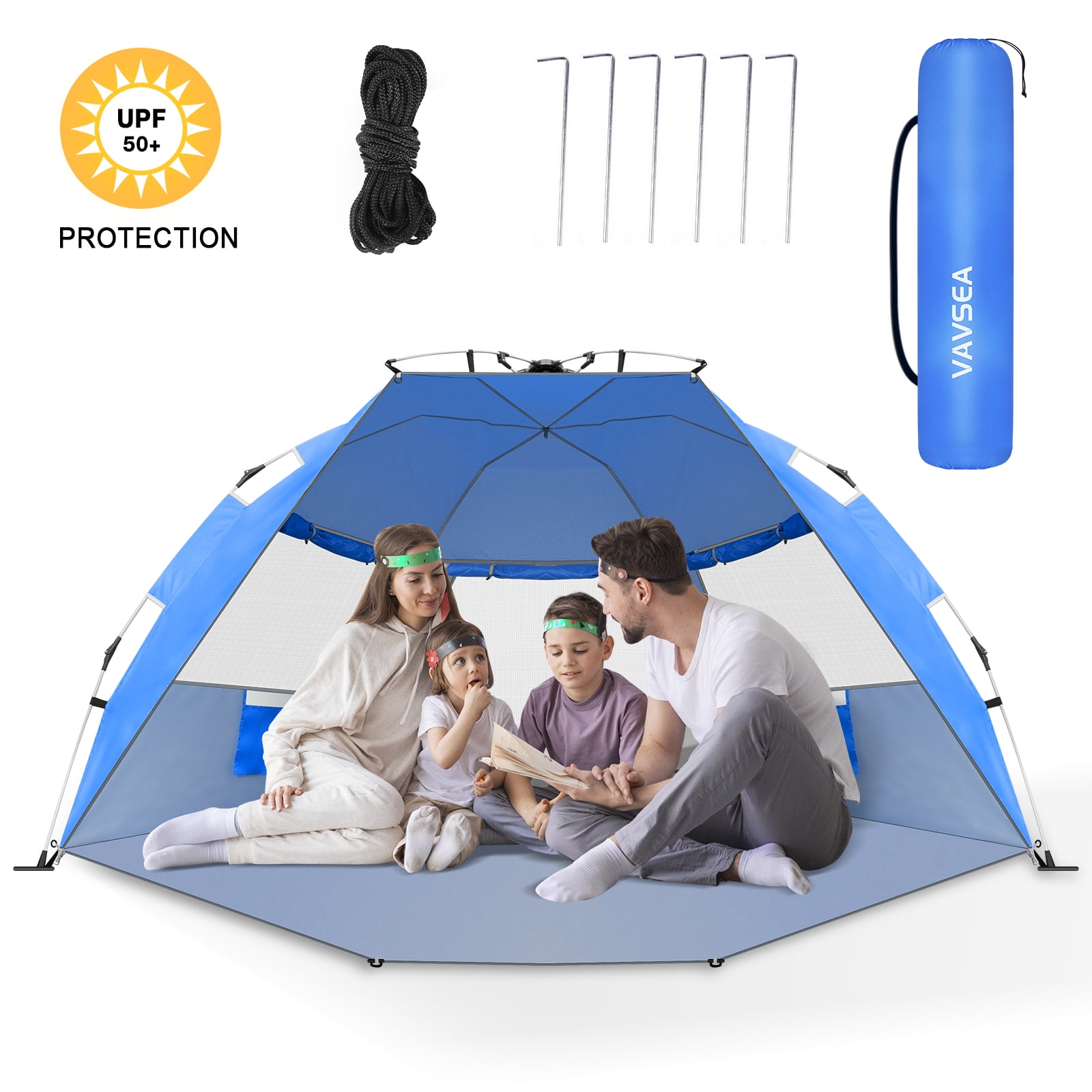 VAVSEA Beach Tent, 24 Person Popup Beach Tent Sun Shelter, UPF 50+ UV