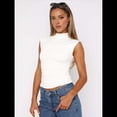 thumbnail image 4 of Camisetas Básicas Sin Mangas para Salir de Mujer, Cuello Alto, Ropa de , Camisetas Lindas Sin Mangas, Conjuntos de Verano Y2K. M, 4 of 8