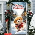 thumbnail image 5 of Kumdkd Christmas Door Cover Curtain Banner - Santa Claus & Dog-Themed Outdoor Holiday Decoration (90x180cm/35.43x70.87in), Multicolor Polyester Fabric for Festive Home Display, 5 of 6