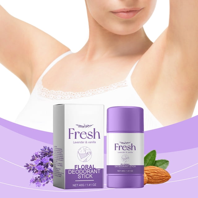 Desodorante en barra con aroma floral de lavanda para axilas secas, para hombres y mujeres, 40 g