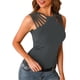 thumbnail image 1 of Qarigey Chaleco Casual apretado Color sólido cintura alta Tanktop playa vacaciones baile sin mangas camisa adolescentes verano Top ropa Prendas para la parte del cuerpo Gris XXL Qarigey AP011123-05, 1 of 6