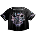 thumbnail image 3 of Lotusprinthandmade Personalized Taurus Zodiac Crop Top Baseball Jersey XS-XL Multicolor, taurus birthday shirt for women, may taurus shirts, taurus birthday shirt, 3 of 5