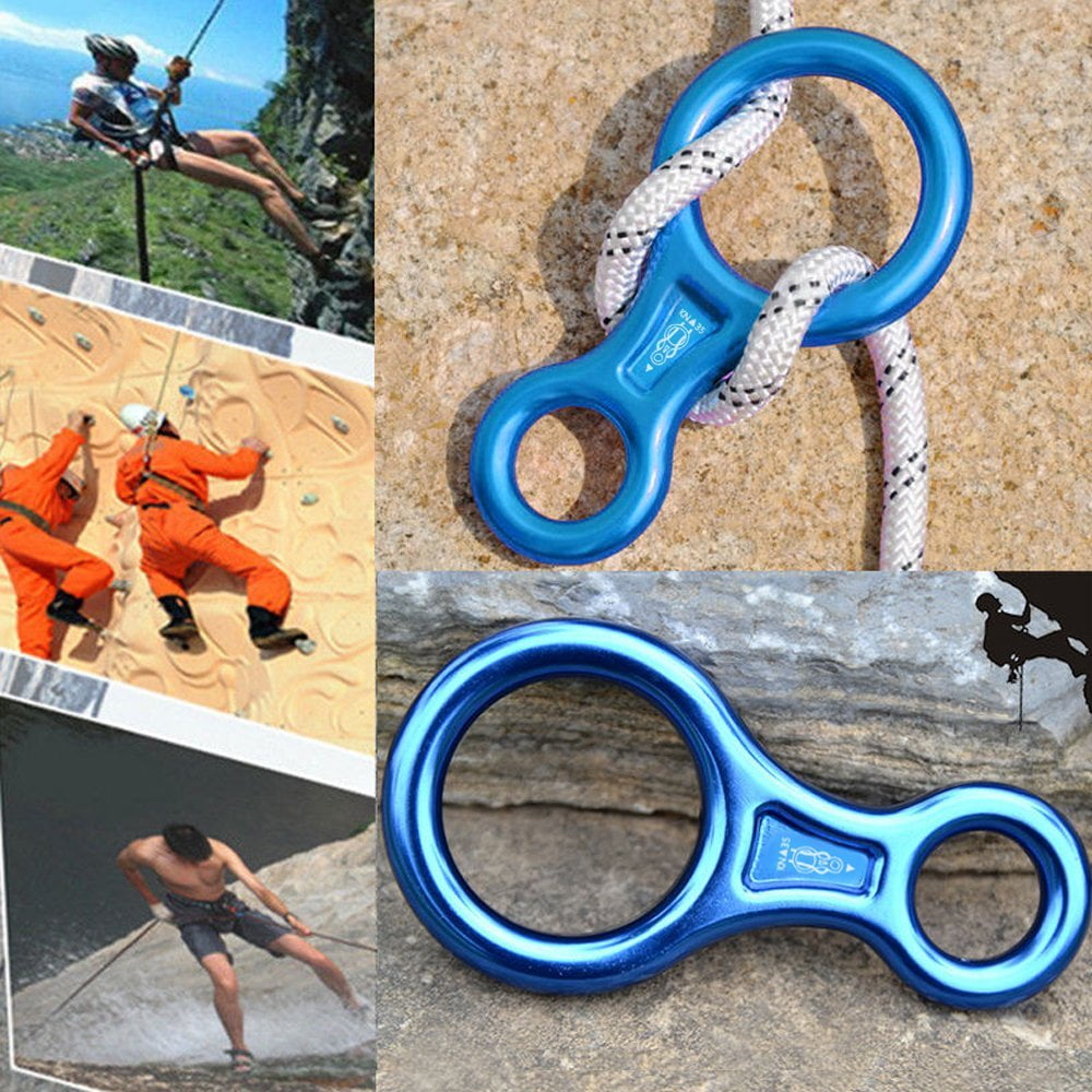 Tbest Terminal 8 Descender Outdoor Rappel Rock Climbing Rescue Gear Downhill Ring Equipment Belay Device 35KN Heavy Duty Climb Aluminum Figure 8 Descender Rigging Plate