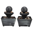 thumbnail image 3 of Indoor USB-Powered Tabletop Water Fountain with LED Light & Irregular Stones - Compact 6.3-inch Decorative Sphere Waterfall Ornament for Home Office Desktop, Battery-Operated Option, Plastic, 3 of 7
