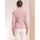 thumbnail image 4 of Elegante camisa abotonada cuello alto con escote en V recortado carrera primavera para mujer Rosa Gris M, 4 of 4