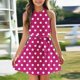 thumbnail image 2 of Girls' Summer Dress Kids 2025 Sleeveless Polka Dot Dress with Belt Cute Summer Casual Sundress for Kids Lightweight and Comfortable ,Sie:150, 2 of 6