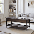 thumbnail image 2 of Caffoz Smith Classic Home Décor Style Storage Coffee Table with Smoky Oak, 2 of 10