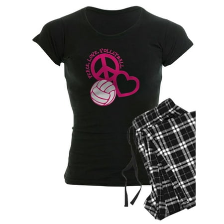 

CafePress - Peace Love Volleyball Melon - Women s Dark Pajamas