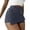 Grey, variant on Womens Shorts Casual Women's High Waist Asymmetric Wrap Design Slim Fit Cargo Denim Skort with Stretch Comfort for Summer Black L
