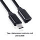thumbnail image 1 of Adaptador de extensión macho a hembra tipo C con interfaz chapada en oro y conductor de cobre negro de 3 A y 60 W, múltiples longitudes para mayor flexibilidad., 1 of 5