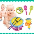 thumbnail image 1 of TOPINCN 7Pcs Musical Instrument Educational Toys Set Drum Bell Sand Hammer Trumpet for Kids Children, Instruments Toy Set, Kids Toy Drum, 1 of 7