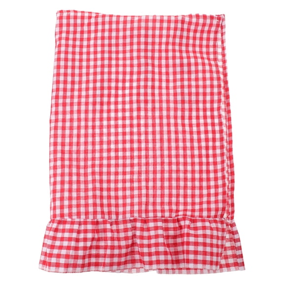 FUTUREORYY Red Check Oven Skirt Ruffled Trim Tie Bands Rustic Farmhouse Decor