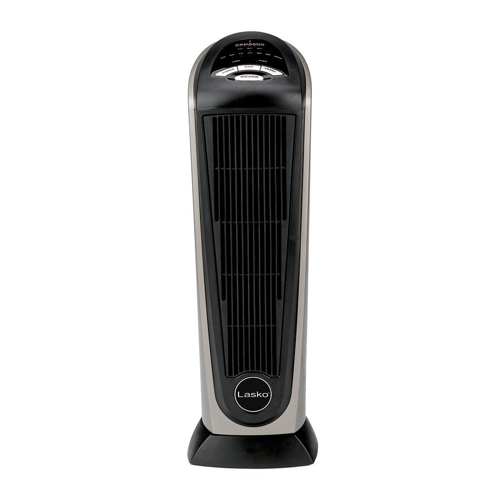 Lasko 751320 Ceramic Tower Space Heater with Remote Control Features Builtin Timer and