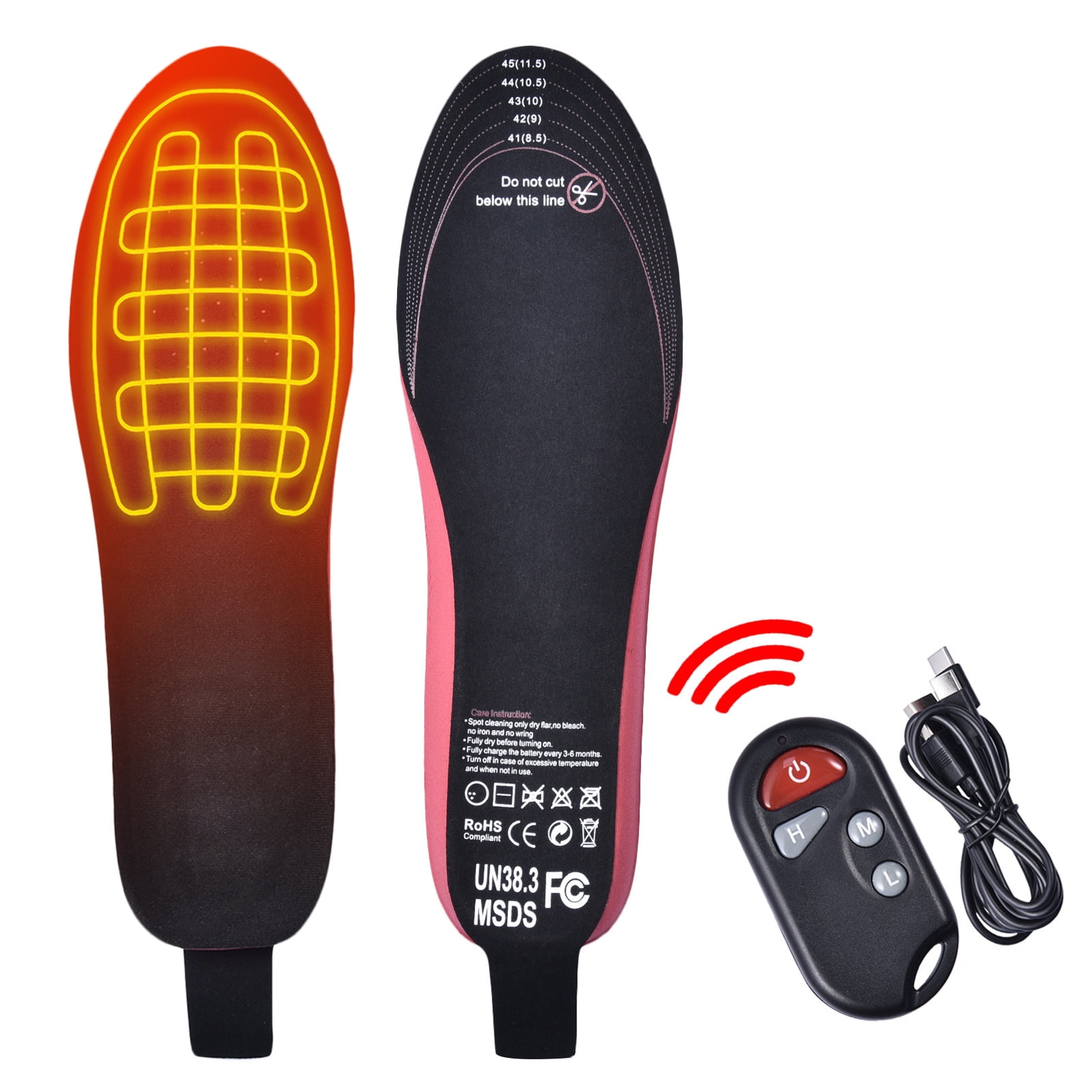 Electric Heated Shoes Insoles Charging Winter Warming Foot Warmer Rechargeable 
