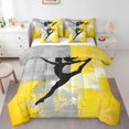 thumbnail image 1 of YST Girls Gymnastics 7pcs Comforter Set, Yellow Grey Gradient, Watercolor, Full (7 Count), 1 of 4