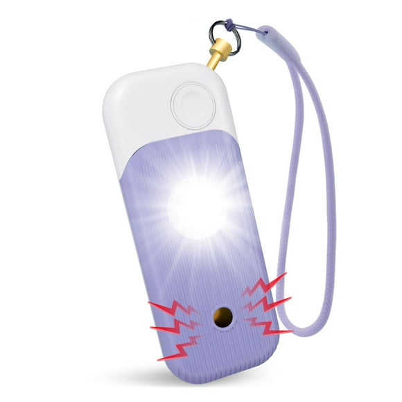 Personal Safety Alarm for Women - 140dB Self Defense Keychains Siren Whistle with Sos LED Strobe Light Personal Emergency Security Safe Devices Key Chain Alarms in 5 Pop Colors - Purple