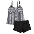 thumbnail image 1 of Women Tankini Swimsuits Two Piece, Plus Size Printed Swimwear with Strap V Neck, Modest Bathing Suits for Beach Pool Summer, 1 of 5