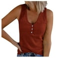 thumbnail image 2 of Womens Clothes Ladies Plus Size Tops Women's V-neck undershirt sleeveless button-down casual undershirt shirt T-shirt, 2 of 9