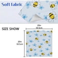 thumbnail image 5 of Coolnut Set of 6 Cute Bee Flower Blue Satin Napkin Square 20 Inches Table Napkins Soft Smooth Decorative Napkins for Wedding Banquet Party Decoration, 5 of 6