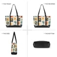 thumbnail image 6 of FORMRS Canvas Laptop Tote Bag for Women with 15.6" Computer Compartments Shoulder Handbag, Beige Playful Stamp, 6 of 7
