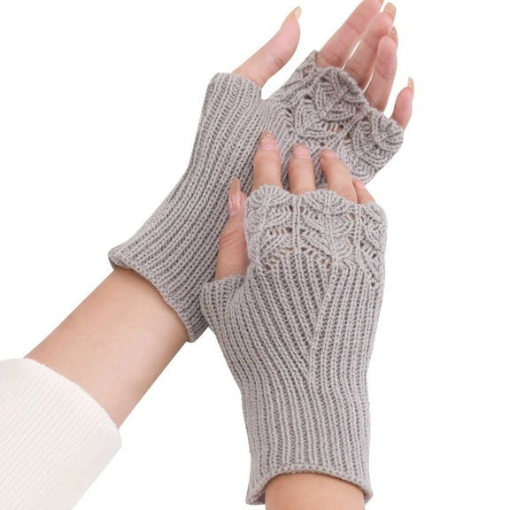 Nmnitkp Gloves Knitted Arm Warmers Gloves Winter Long Fingerless Gloves Thumb Hole Gloves Mittens for Women and Men, Arm Warmers Fingerless Gloves, Premium Open Finger Cable Knit Warm Winter Sleeve