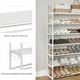 thumbnail image 5 of Zapatera FABATO Organizador de Zapatos de metal con 7 niveles, tubos y ganchos laterales, Capacidad de 28-32 pares, ideal para Armarios y Entradas, Color Blanco, 5 of 7