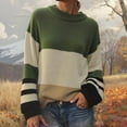thumbnail image 2 of BOOMNY Womens Sweater Long Sleeve Sweaters for Women Patchwork Color Crewneck Knit Pullover Trendy Tops 2025 Fall Winter Knitwear, 2 of 5