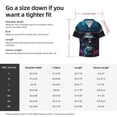 thumbnail image 5 of Fotbe Punk Style Blue Haired Skull Camisa Estampada de Manga Corta para Hombre, Casual de Verano, Estilo Playero, Sin Arrugas-Large, 5 of 5