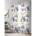 thumbnail image 4 of Thanksgiving Sheer Curtains 108 inches Long, Pumpkin Fall Sunflower Leaves Light Filtering Sheer Window Curtains Rod Pocket Voile Drapes for Bedroom Living Room, 52"W x 108"L 2 Panels, 4 of 7