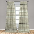 thumbnail image 5 of Ambesonne Tribal Curtains, Aztec Native, Pair of 28"x95", Beige and Brown, 5 of 5