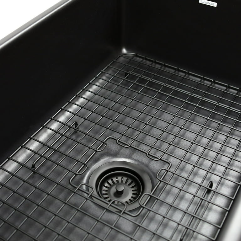 Sinkology SinkSense Wren Matte Black 27 x 15 Kitchen Sink Bottom Grid Walmart